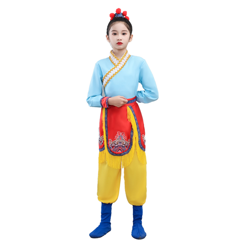 儿童戏曲服装元旦京剧戏服老生胡子小荷风采津味戏妞舞蹈表演出服 - 图3