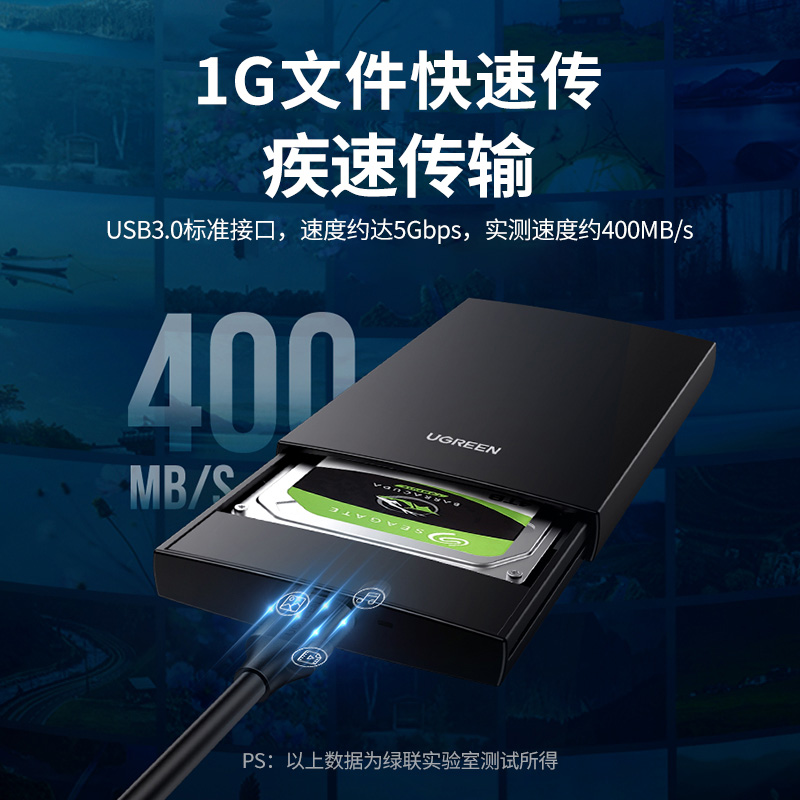 绿联usb3.0移动硬盘数据线typec连接笔记本电脑延长双头供电适用手机-图1