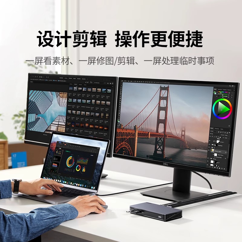 Greenlink three-screen desktop expansion dock