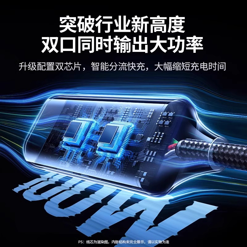 绿联二合一双typec数据线一拖二ctoc充电线适用于iPhone16/15pro安卓手机iPad电脑快充车载tpyec口
