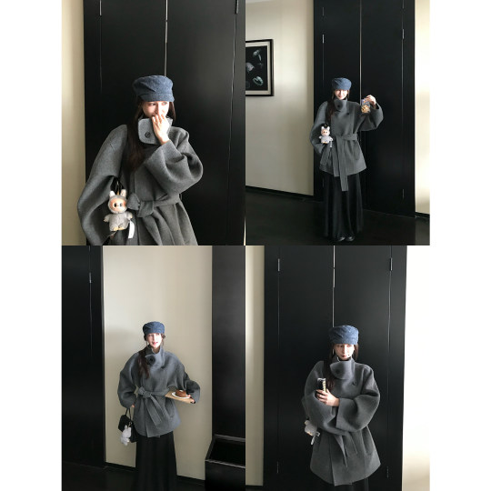 Skk Store 镇店金敏喜大衣2.0 黑标100澳羊毛双面呢大衣毛呢外套