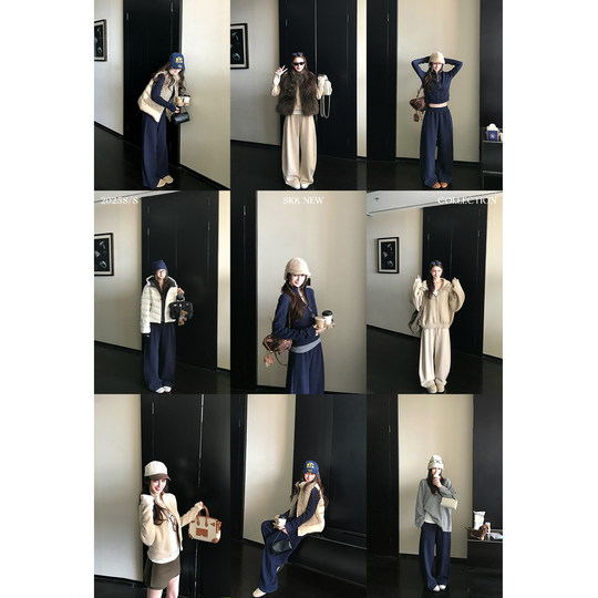 SKK all-in-one velvet waffle texture old money sweatshirt