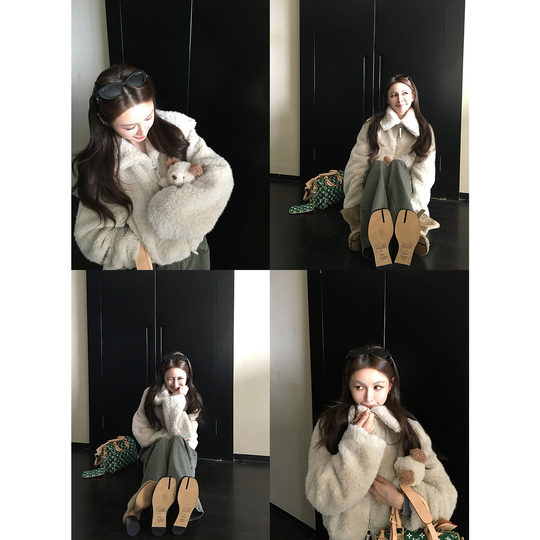 Skk Store Anna酱獨家鼎版娇姐私服YB定制环保皮草老钱毛毛外套女