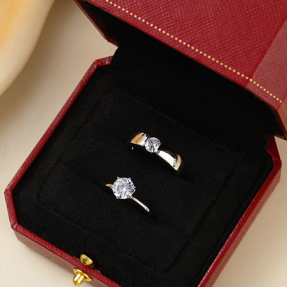 Simulated fake diamond ring wedding props bride opening