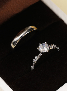 仿真钻戒结婚对戒活口一克拉六爪