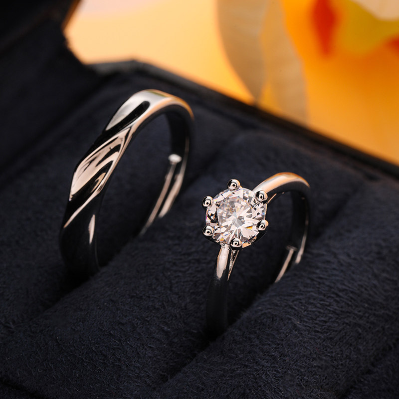 50分仿真女钻戒简约男戒结婚对戒婚礼现场情侣戒指仪式用的道具,淘宝优惠券,粉丝福利购,淘宝优惠卷