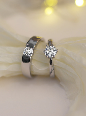 一克拉仿真钻戒婚礼仪式对戒结婚