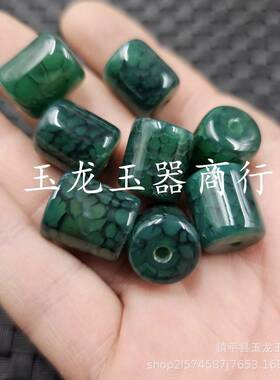 鸡血红冰花玛瑙路路通玉石散珠黄绿玛瑙桶珠直柱手链饰品配件珠子