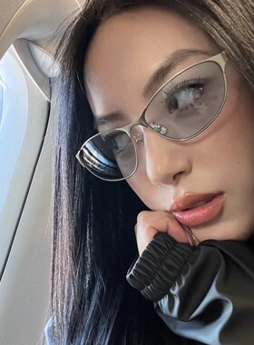 美式复古猫眼墨镜女甜御辣妹防紫