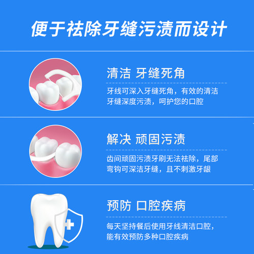 齿点细滑牙线超细盒装50支家庭装成人一次性剔牙线棒双头牙签便携 - 图2