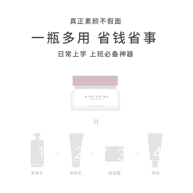 素颜霜乳液女补水提亮学生少女国货 girl2girl乳液/面霜