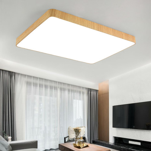 北欧LED吸顶灯原木纹色新中式客厅主卧室灯房间书房家用圆形灯具 - 图2