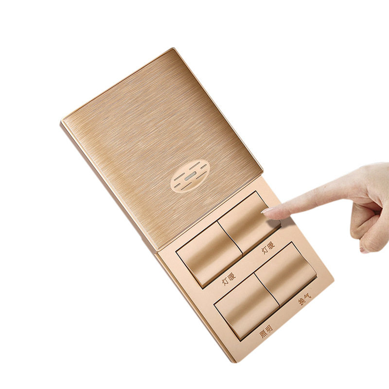 86型面板浴霸通用开关 四开墙壁开关4开卫生间浴室防水开关滑盖四