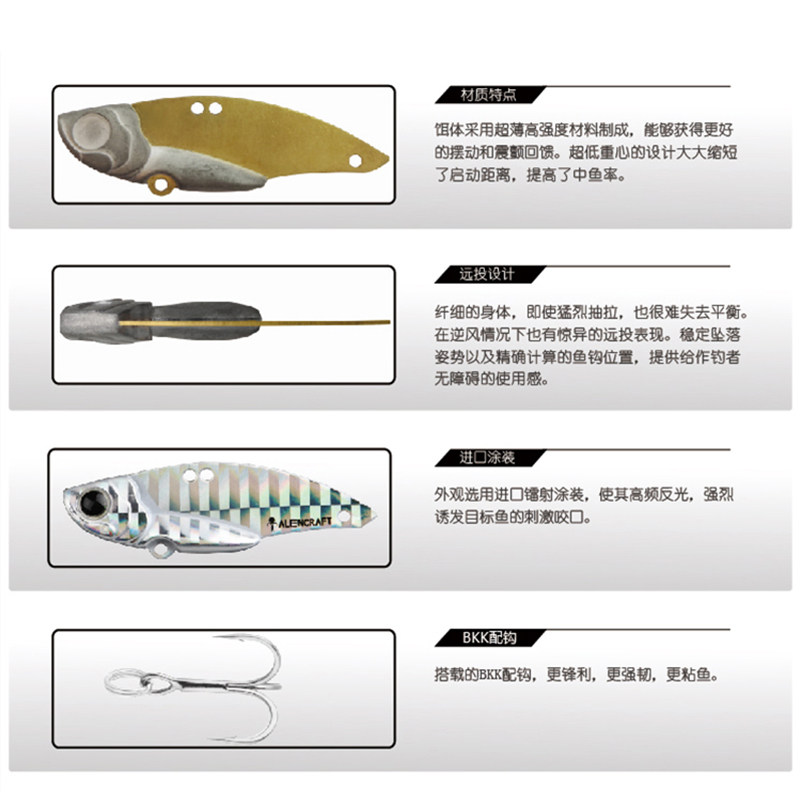 ALENCRAFT外星人路亚闪闪VIB三个装远投震颤翘嘴海鲈鱼饵金属饵,淘宝优惠券,粉丝福利购,淘宝优惠卷