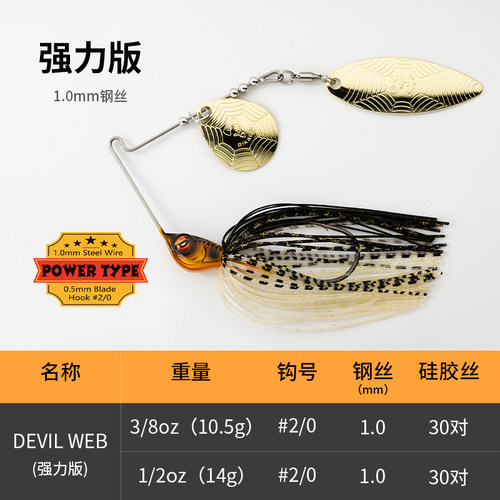 RIKAON野犬DEVIL WEB魔网复合亮片黑坑竞技鲈鱼饵胡须佬路亚假饵 - 图0