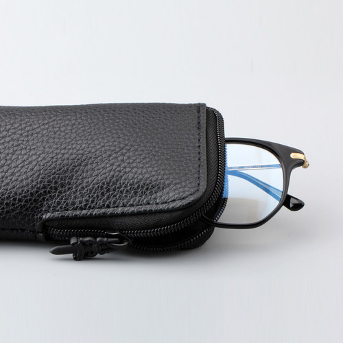 便携式复古眼镜袋挂钩朋克墨镜收纳袋潮pu皮眼镜包车载抗压眼镜袋 - 图1