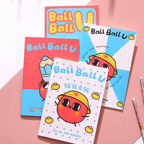 请吃红小豆吧球球你买本子卡通笔记本空白本 - 图2