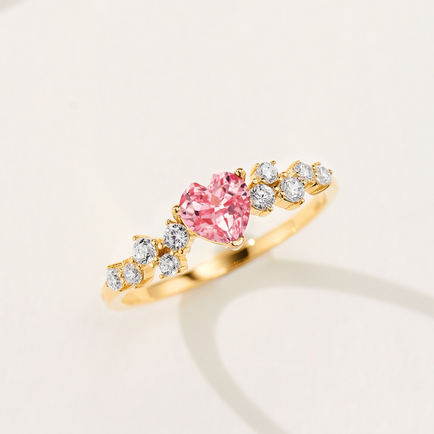 Nurture Padparadscha Pink Love Ring 925 Silver