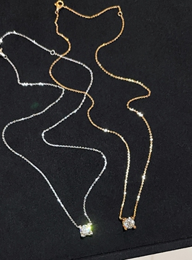 CNC版本牛角四爪一克拉项链女