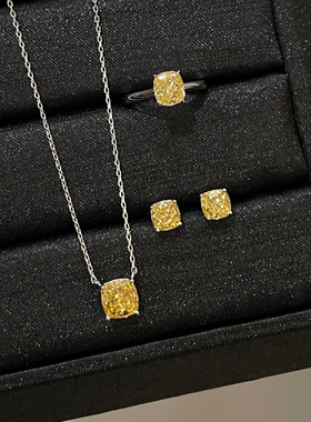 1.25克拉招财小黄钻戒指925银女