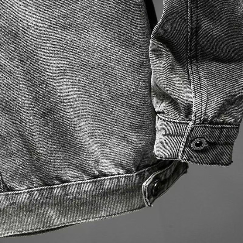 潮流男装工地干活穿多口袋牛仔外套男宽松工装电焊防烫秋季工作服,淘宝优惠券,粉丝福利购,淘宝优惠卷