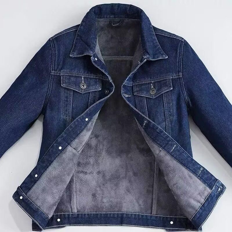 2025秋冬厚款牛仔外套男休闲夹克宽松大码水洗男装牛仔衣加绒加厚,淘宝优惠券,粉丝福利购,淘宝优惠卷