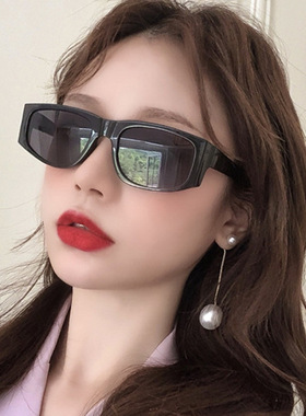 复古猫眼黑色防紫外线骑行墨镜女