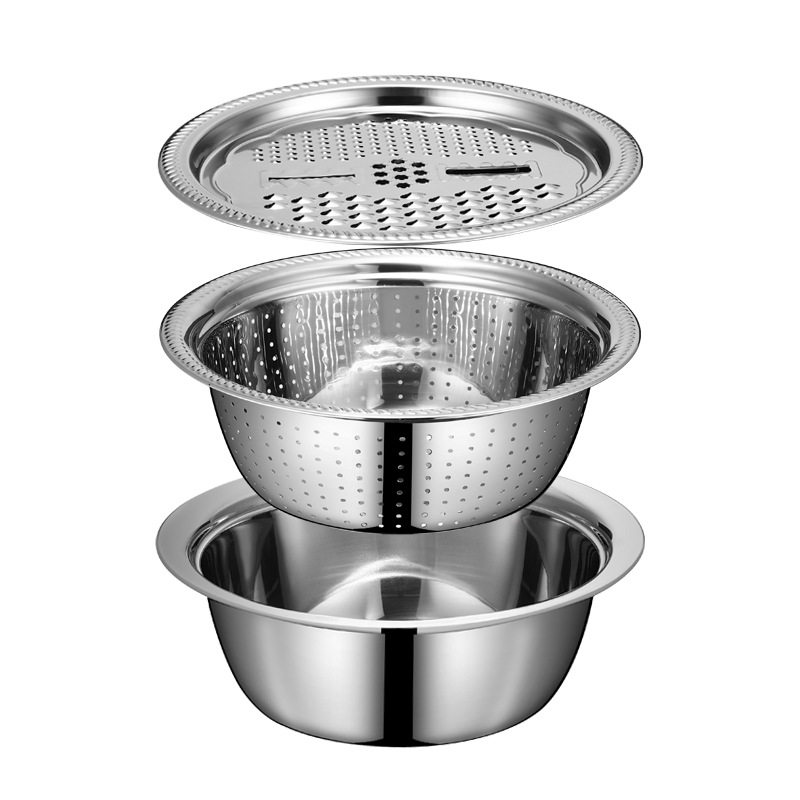 304不锈钢切菜擦土豆刨丝盆切丝器家用沥水篮送礼礼品厨房三件套,淘宝优惠券,粉丝福利购,淘宝优惠卷