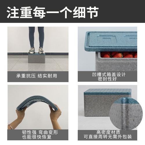 邮政4号泡沫箱快递专用食品级冷链epp高密度四号保温盒商用摆摊 - 图0