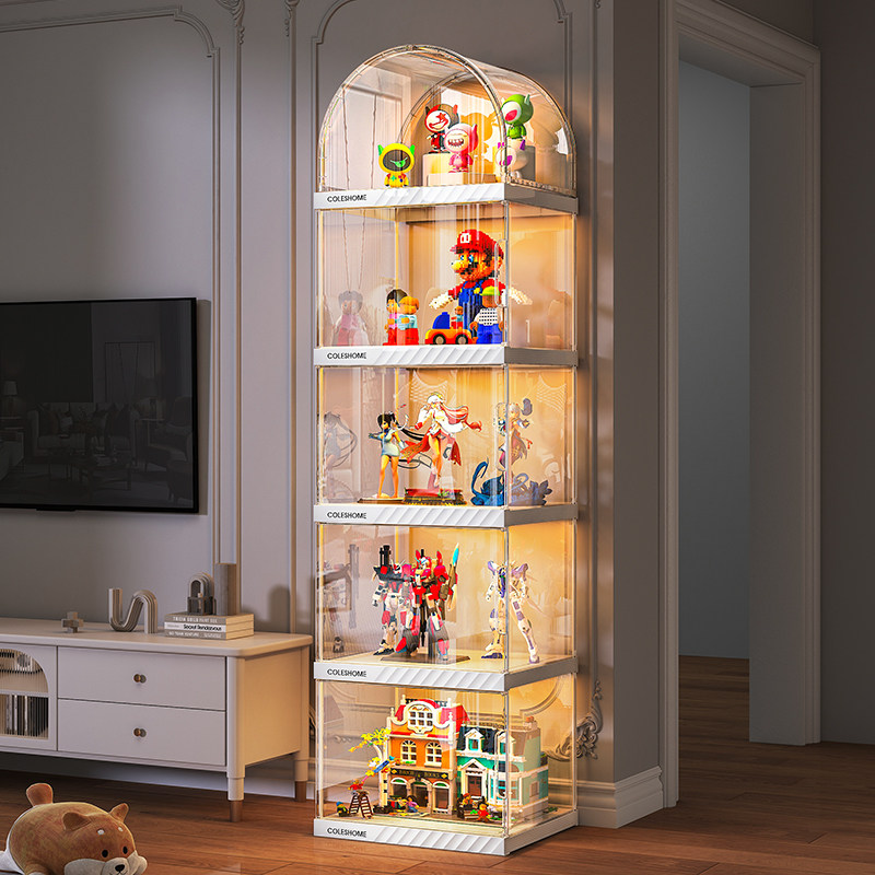 手办展示柜玩具全透明盲盒适用乐高收纳积木家用落地置物陈列架子,淘宝优惠券,粉丝福利购,淘宝优惠卷