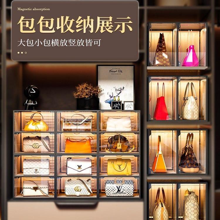 包包放置架收纳神器省空间落地展示收纳柜防尘盒衣柜小包包置物架 - 图3