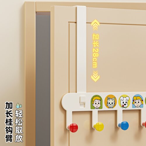 门后挂钩免打孔多巴胺挂衣架卧室衣服帽子收纳置物架强承重挂衣钩 - 图0