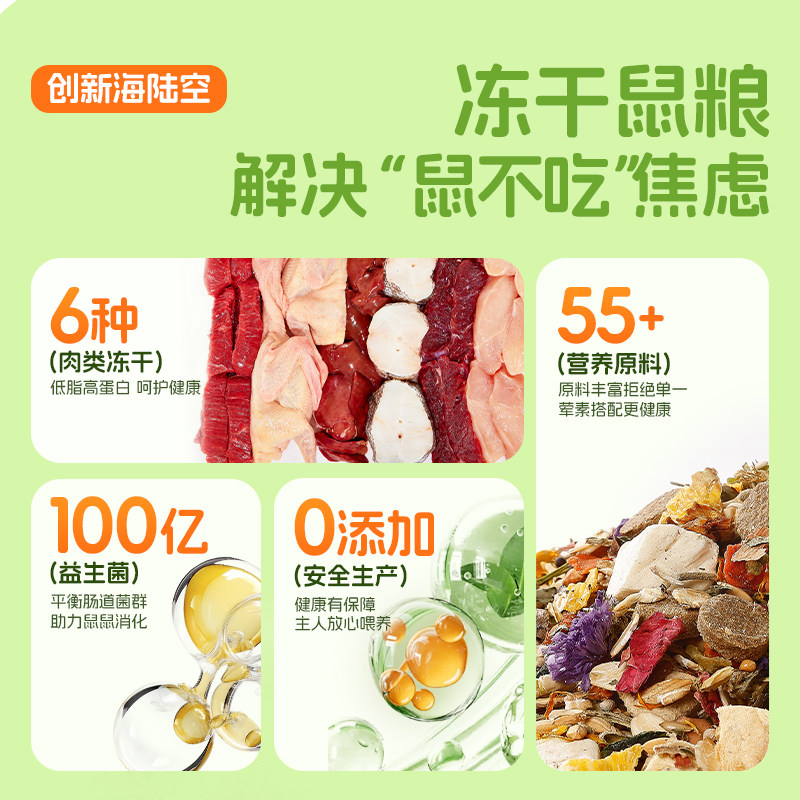 布卡星山鹿鳕鱼全价六拼冻干仓鼠粮食金丝熊侏儒全阶营养主粮,淘宝优惠券,粉丝福利购,淘宝优惠卷