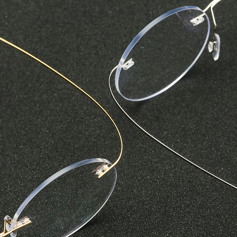 无框近视眼镜超轻眼镜框眼镜架男女款时尚潮复古正圆哈利乔布斯