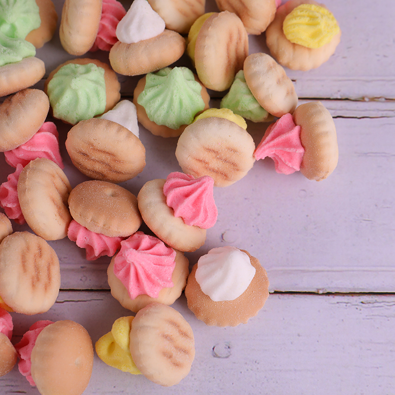 粘花宝塔塔糖占花饼干童年8090老式怀旧零食蛋糕装饰表花饼花粘饼 - 图2