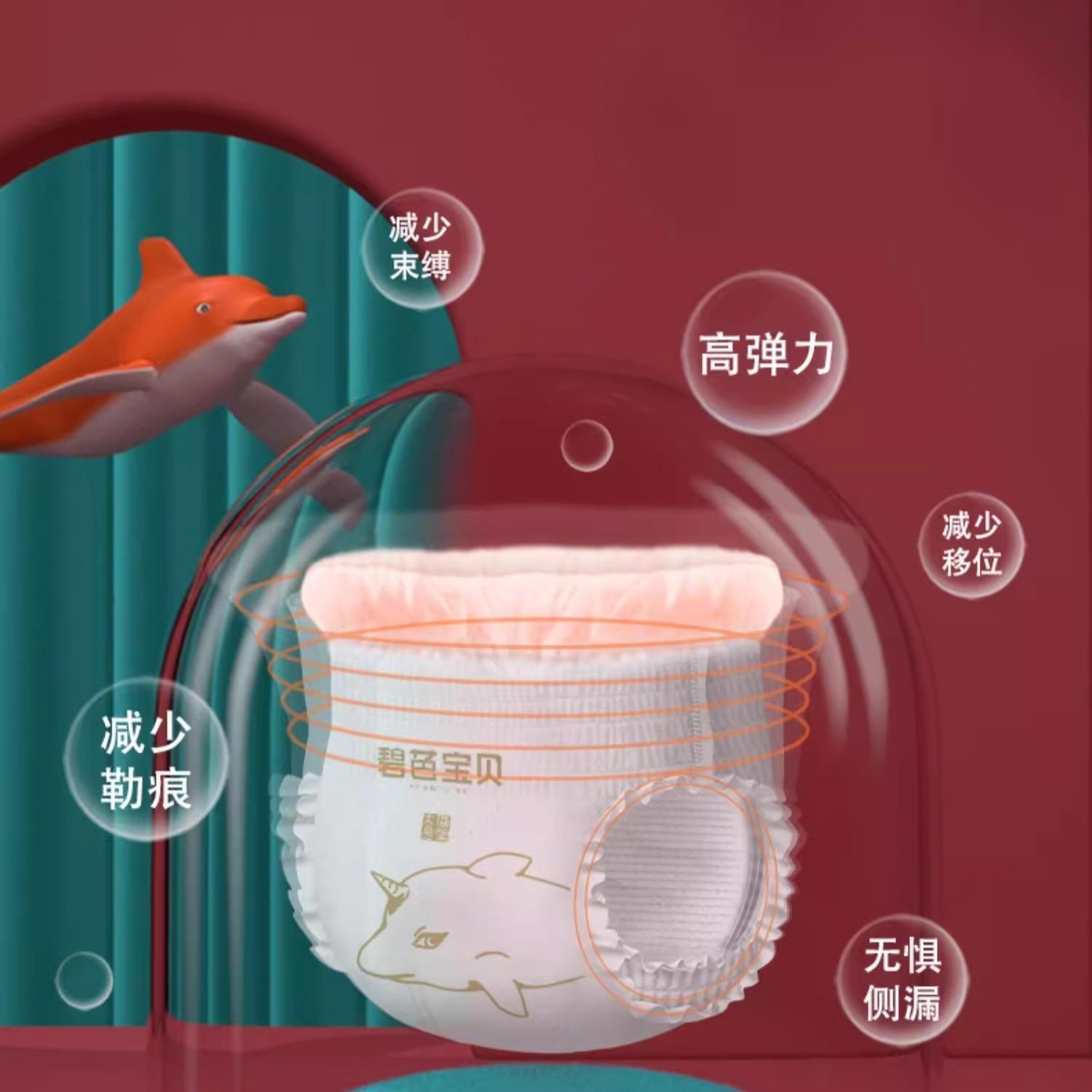碧芭宝贝大鱼海棠纸尿裤婴儿超薄透气柔软干爽尿不湿NB-XL 4包/组