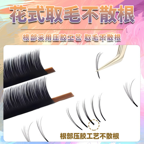 山茶花睫毛嫁接漫画款婴儿弯超软毛LC型LB泰式BC翘中式美睫店专用 - 图0