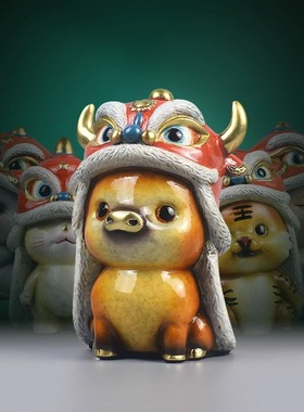 黄铜祝福中式书房装饰摆件