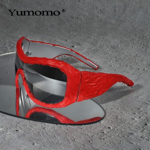 Yumomo2025 前卫先锋气质墨镜 个性diy手工滴胶彩色水银镜 - 图0