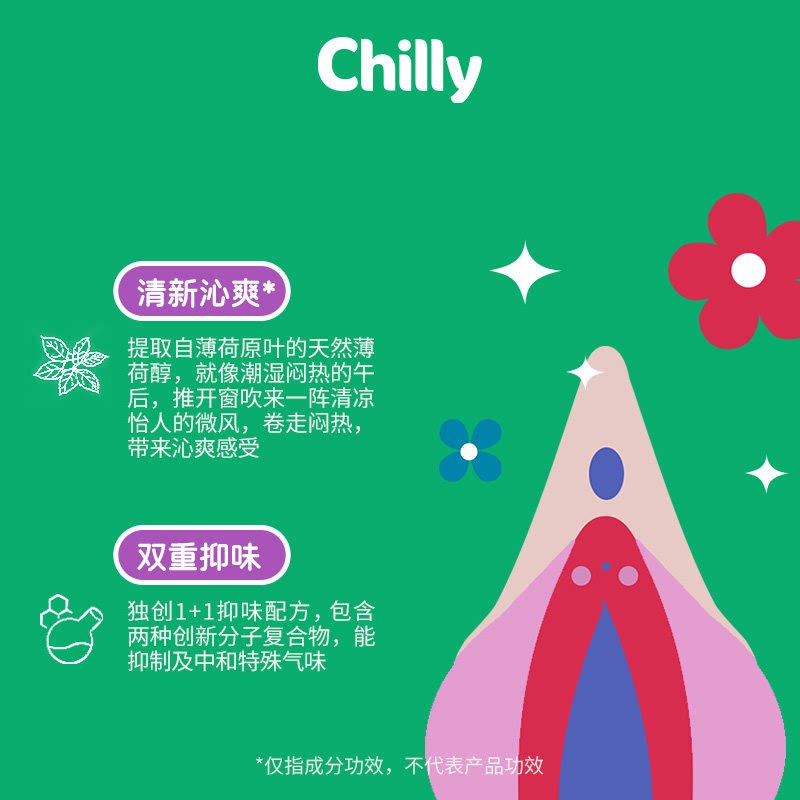 Chilly七莉清爽型护理液私密洗液薄荷洗护液清洗液日常清凉洗液