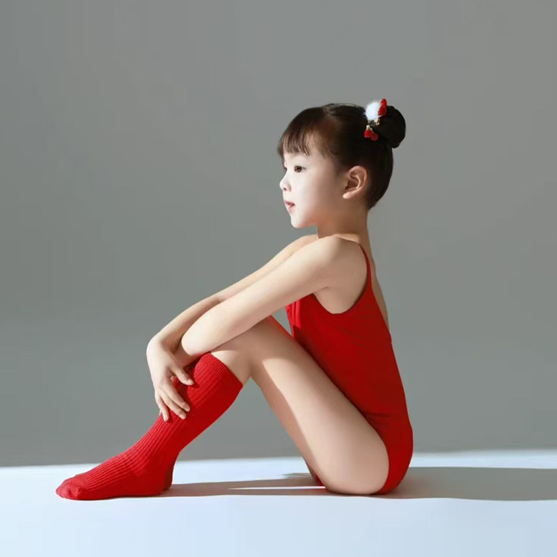 儿童舞蹈服红色吊带形体服女童芭蕾舞练功服短裤套装中国舞体操服,淘宝优惠券,粉丝福利购,淘宝优惠卷