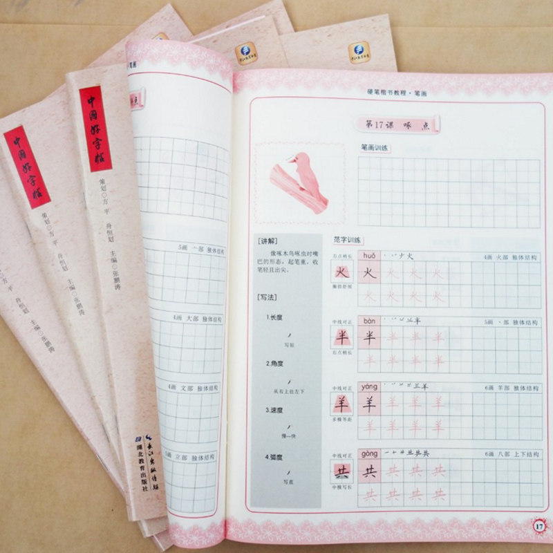 套装中国好字帖硬笔楷书教程字根/笔画/部首/结构小学生练字册硬笔字帖书法教程笔画笔顺儿童字帖一年级_虎窝淘