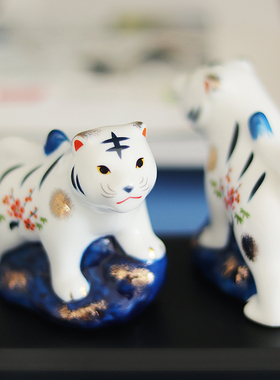 日本药师窑陶瓷摆件日式桌面可爱