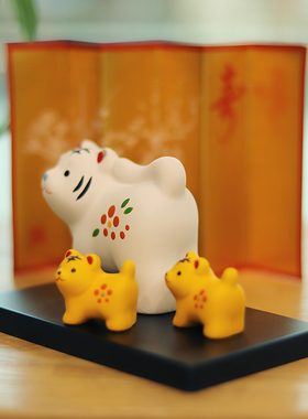 日本药师窑陶土摆件日式桌面可爱