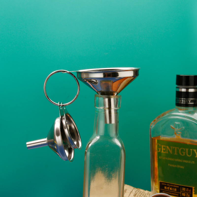 不锈钢3件套漏斗厨房倒油漏多功能酒漏小口大口径迷你小漏斗套装 - 图0