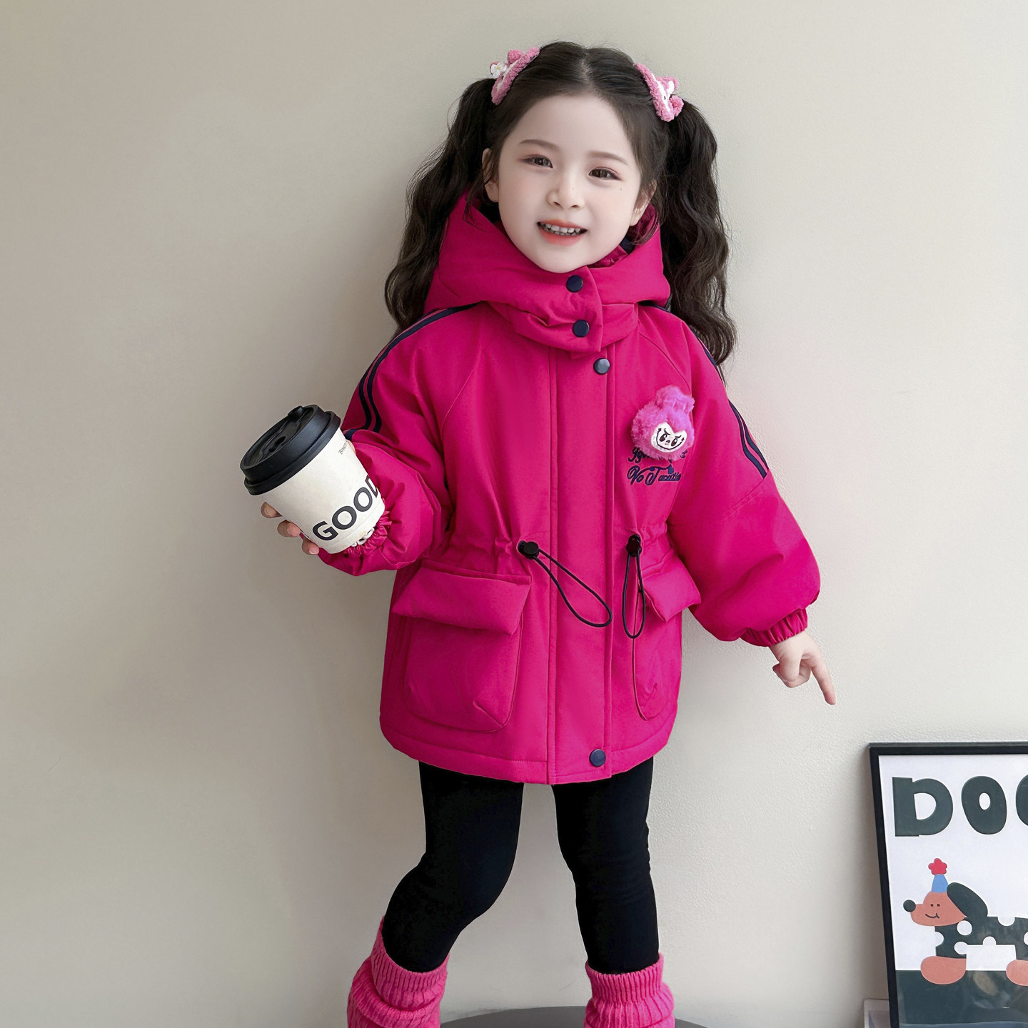 女童加绒外套冬装2025新款超好看儿童加厚冲锋衣女宝宝秋冬季棉服,淘宝优惠券,粉丝福利购,淘宝优惠卷