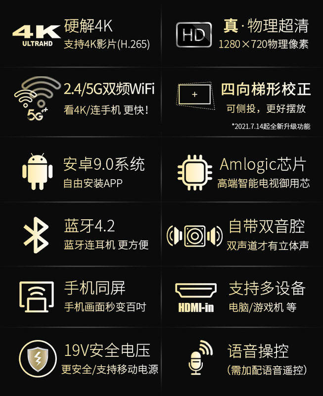 l1微小型便携迷你mini 4k超投影仪 易接投影机