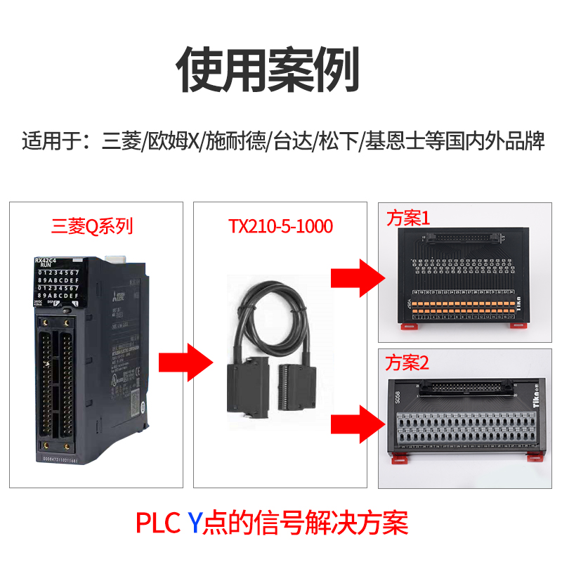 台达汇川基恩士三菱QRL系列施耐德松下PLC输入输出转接线排端子台