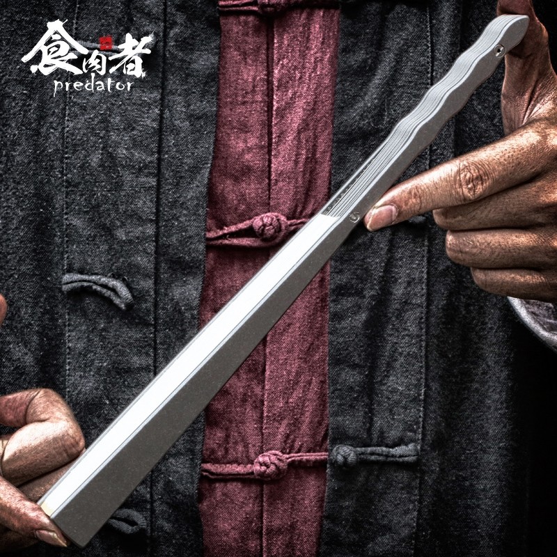 食肉者钛合金折扇子九寸十八方修蛇防卫功夫扇钢骨战术太极防身礼