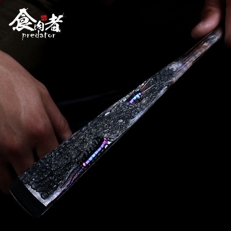 食肉者钛合金折扇子西域紫金蜈蚣功夫战术武手工定制便携自卫男礼